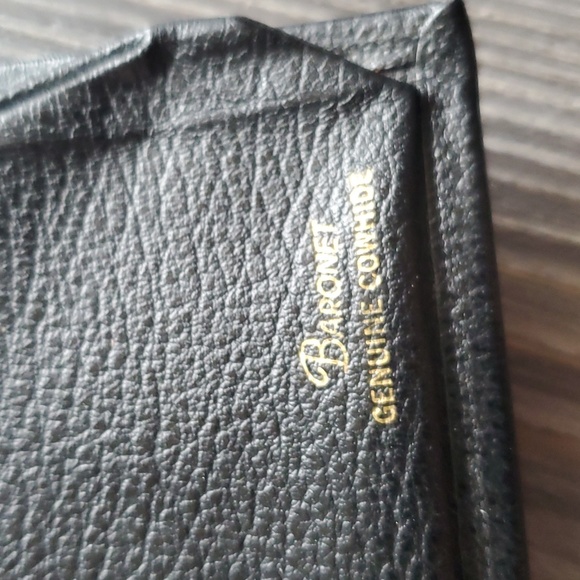 Vintage Black Clutch Wallet Baronet genuine cowhide leather - Picture 4 of 5